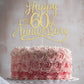 Sleyberoy Gold Glitter Happy 60th Anniversary Cake Toppers -Wedding Anniversary Party Decorations, 60th Wedding Anniversary, Com
