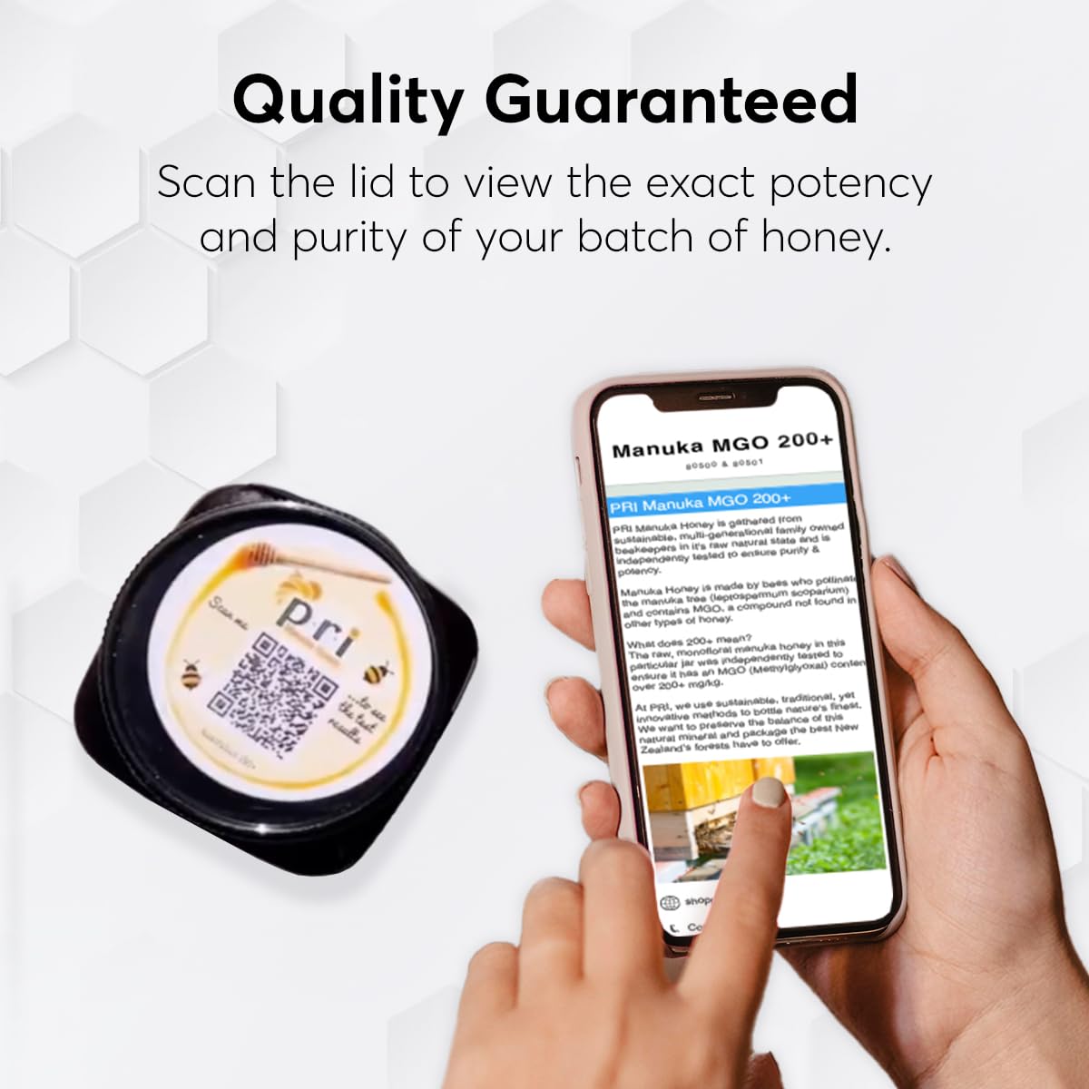 Pri Manuka Honey, Mgo 500+, 1.1Lb New Zealand Raw Monofloral Manuka Honey (500G)