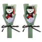 Tofficu 2 Bunches of Green Graduation Teddy Bear Bouquet with Plush Roses - Decorative Floral Arrangements for Graduation Party 