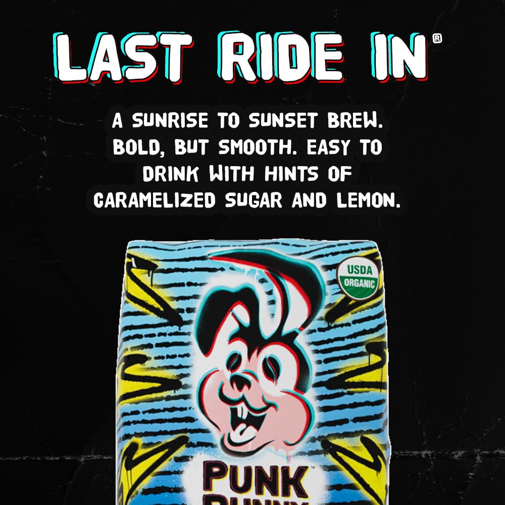 Punk Bunny Coffee Dark Medium Roast Organic Ground Coffee, 12 oz, Brown