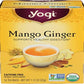 Yogi Tea Mango Ginger - Herbal Tea Bags, 16 Count, Yellow, Model 0076950205826