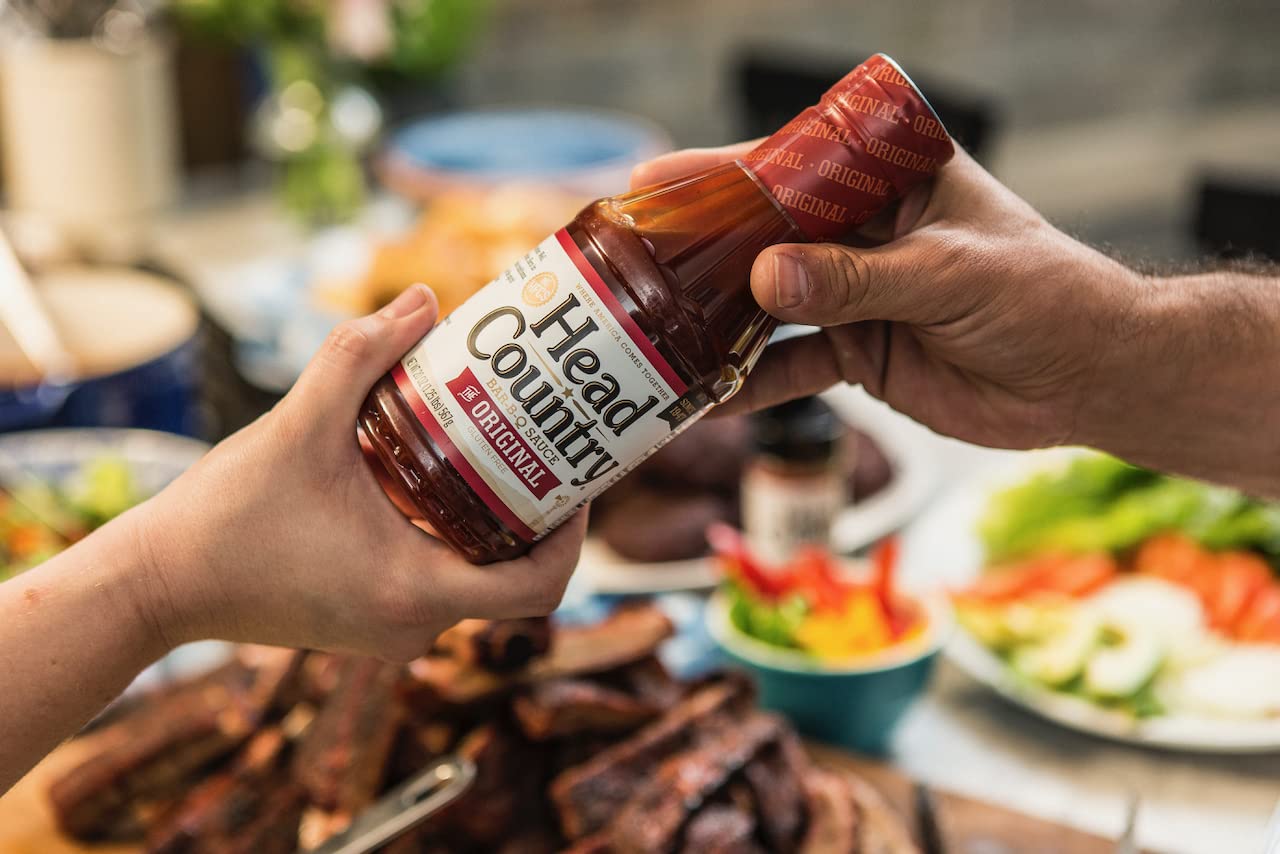 Head Country Bar-B-Q Sauce, Original - Soy Free, Gluten Free Barbecue Sauce With No Added Preservatives - Sweet & Savory Championship Bbq Sauce For Chicken, Pork, Ribs & Burgers - 160 Ounce, Pack Of 4