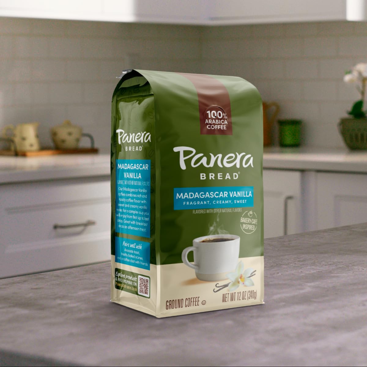 Panera Madagascar Vanilla Light Roast, Ground Coffee, Flavored Coffee, Bagged 12Oz, Pack Of 6