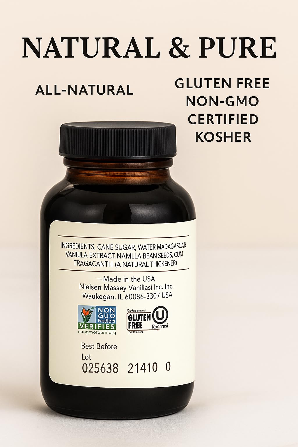 Nielsen-Massey Pure Vanilla Bean Paste  10 oz | All-Natural  Certified Kosher enhanced Baking & Cooking Vanilla with Real Bean Specks | Non-GMO & Gluten-Free