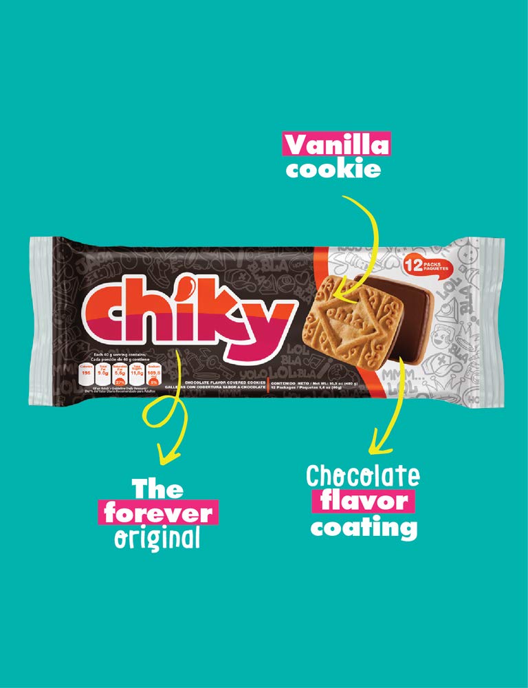 Chiky Chocolate Fudge Cookies, Crunchy & Sweet, Smooth Cream Center, Crispy Texture That Melts In Every Bite, 16.9 Ounces, 1 Box Contains 3 Bags, Each With 12 Individual Packs.
