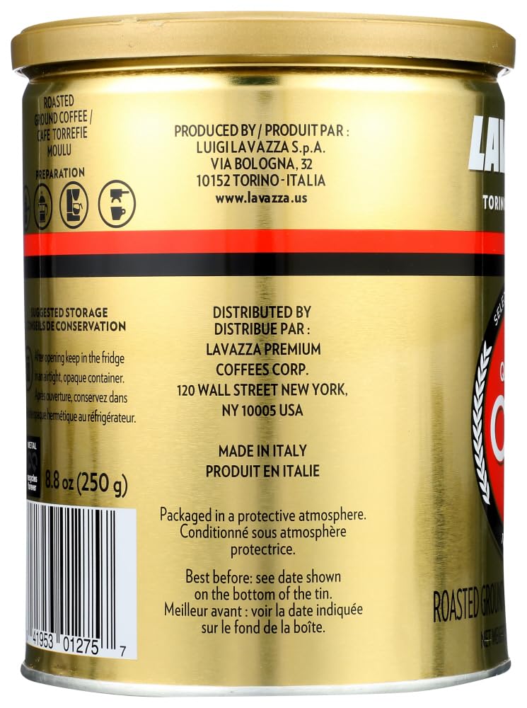 Lavazza Coffee Ground Qualita Oro, 4.41 Ounce (Pack of 2)