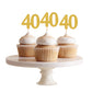 Donoter 40th Cupcake Toppers, Gold Glitter, 50 Count, Paper, Cake Picks for Birthday Anniversary Party Decoration