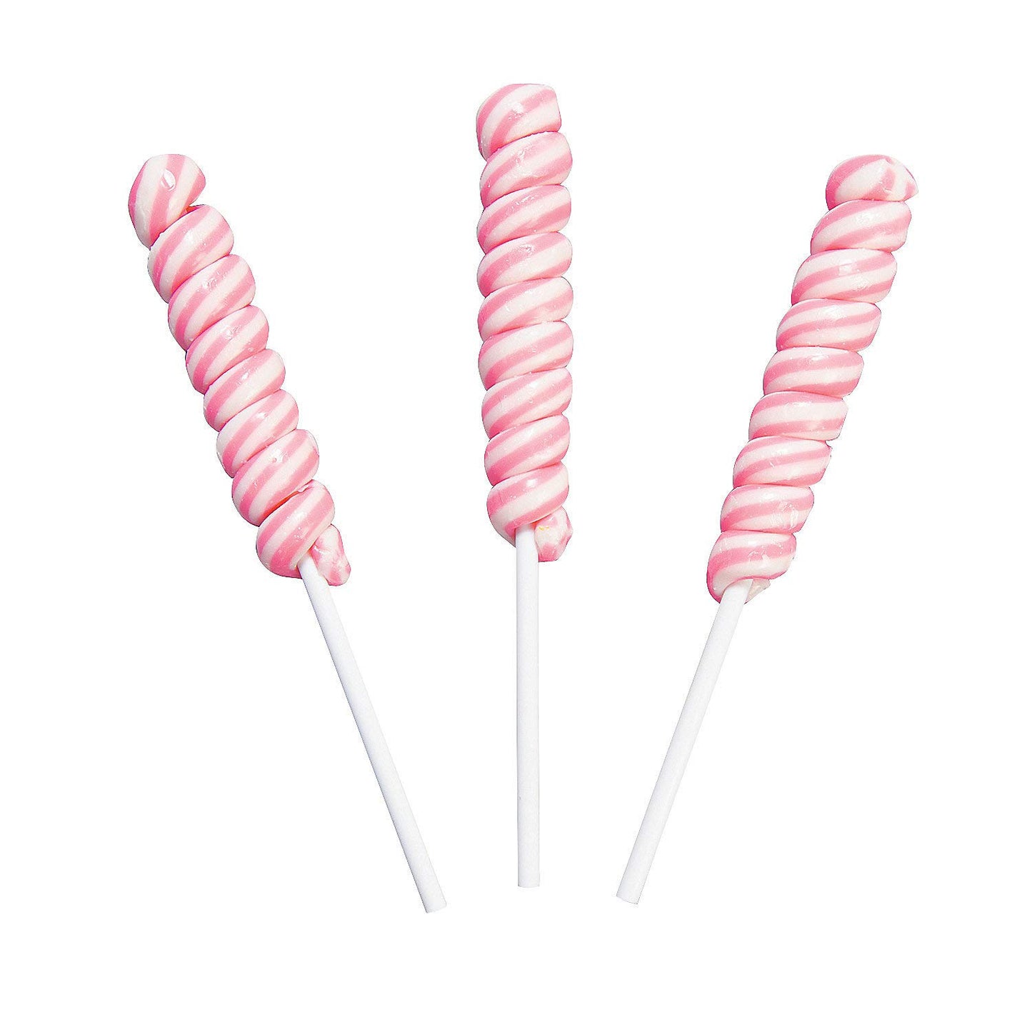 Pink Mini Twisty Lollipops - Unicorn Horn Party Candy, Gender reveal, Girls Baby Shower Nostalgic Candy, Suckers, 24 Pieces, Ind