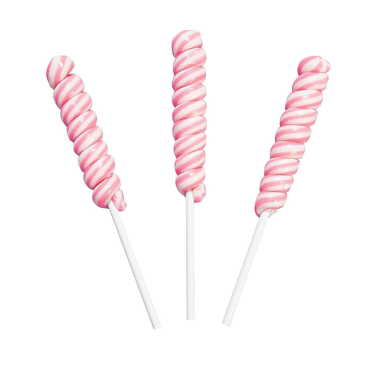 Pink Mini Twisty Lollipops - Unicorn Horn Party Candy, Gender reveal, Girls Baby Shower Nostalgic Candy, Suckers, 24 Pieces, Ind