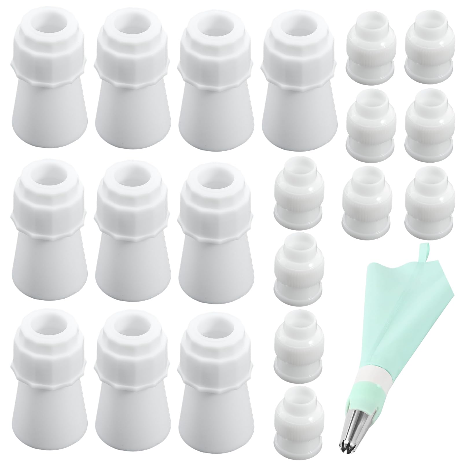 20 Pcs Couplers For Piping Bags Plastic Standard Couplers Cake Decorating Coupler Pipe Tip Coupler for Cake Cupcake Pastry Decor