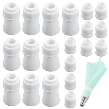 20 Pcs Couplers For Piping Bags Plastic Standard Couplers Cake Decorating Coupler Pipe Tip Coupler for Cake Cupcake Pastry Decor