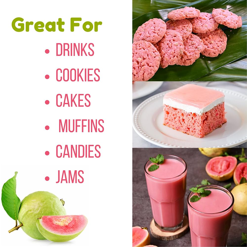 Pink Guava Powder 114 G | Instant Drink Mix Guava Powder For Juice, Cake | Gluten-Free, Natural, No Preservatives