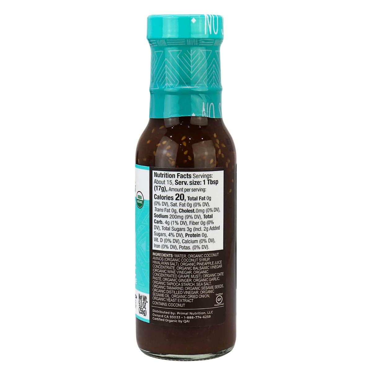 Primal Kitchen Organic No Soy Sauce & Marinade, Island Teriyaki, 9.0 oz (256 g)