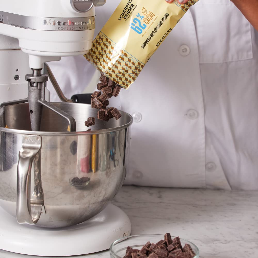 Scharffen Berger Semisweet Baking Chocolate Chunks, 6 Ounce (Pack of 5)
