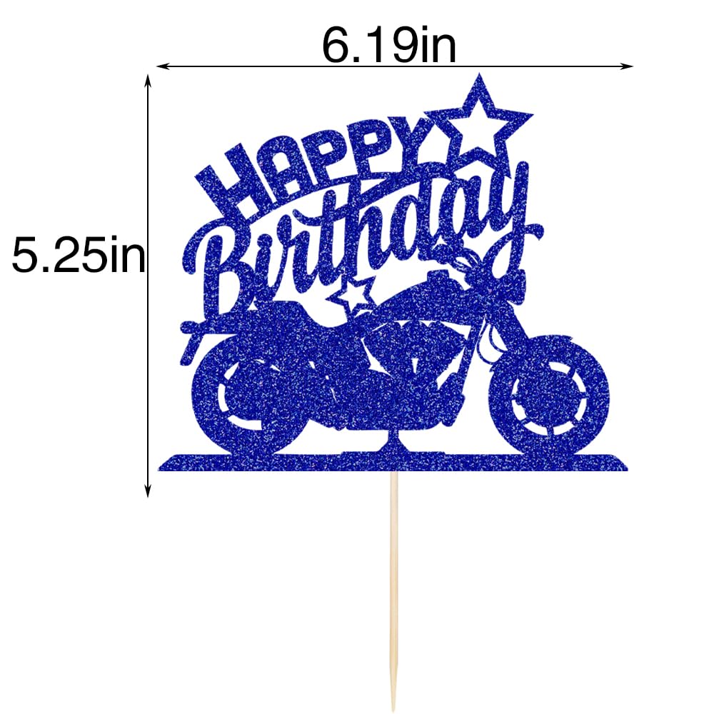 Ruscalin Happy Birthday Cake Topper Black Flash Motorcycle Party Decoration Birthday Party Cake Decoration