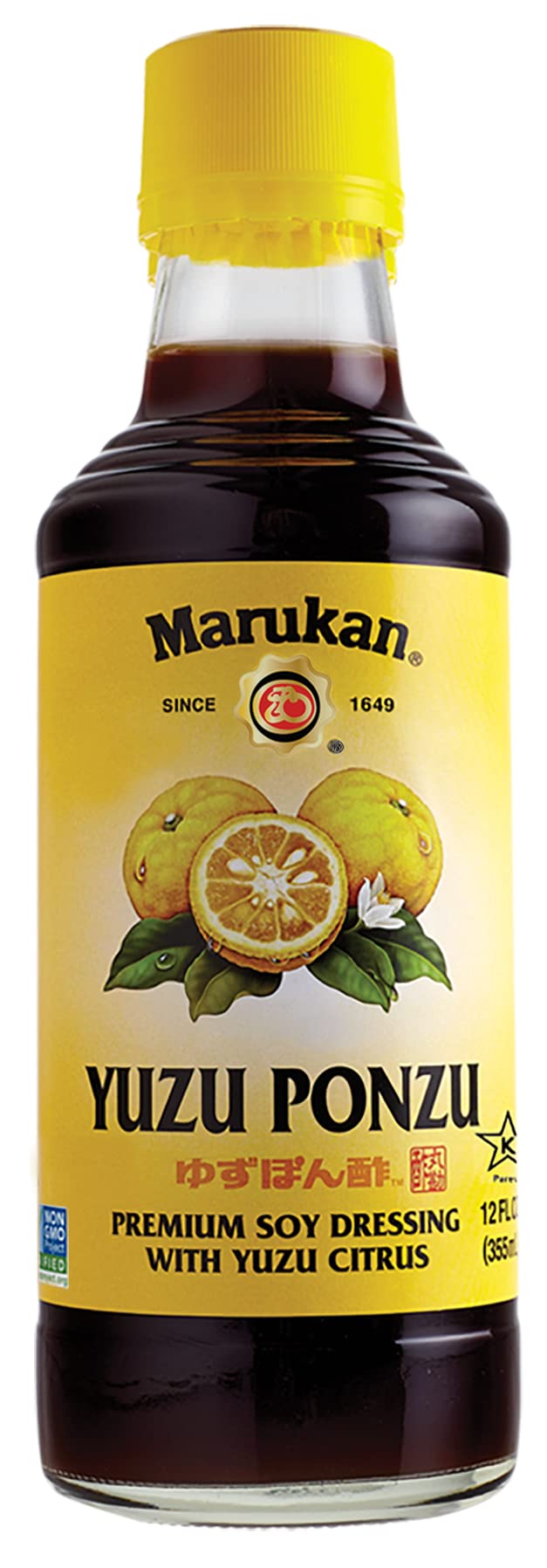 Marukan Ponzu Yuzu Soy Citrus Dressing (Yellow Label), 12 Ounce Glass Bottle (Pack Of 1)