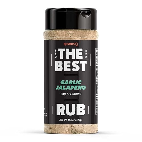Kosmos Q The Best Garlic Jalapeno Rub - Garlic Jalapeno Pepper Seasoning  Bbq Dry Rub - Use On Chicken, Shrimp, Wings, Salmon  V
