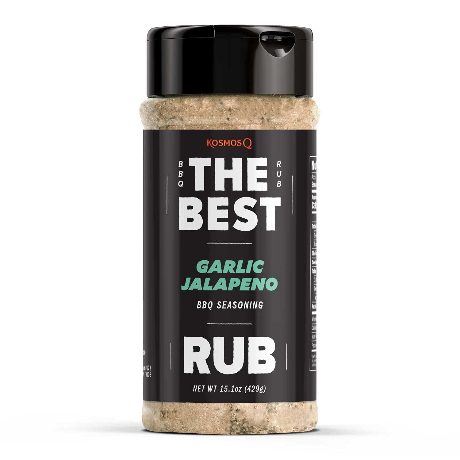 Kosmos Q The Best Garlic Jalapeno Rub - Garlic Jalapeno Pepper Seasoning  Bbq Dry Rub - Use On Chicken, Shrimp, Wings, Salmon  V