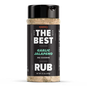 Kosmos Q The Best Garlic Jalapeno Rub - Garlic Jalapeno Pepper Seasoning  Bbq Dry Rub - Use On Chicken, Shrimp, Wings, Salmon  V