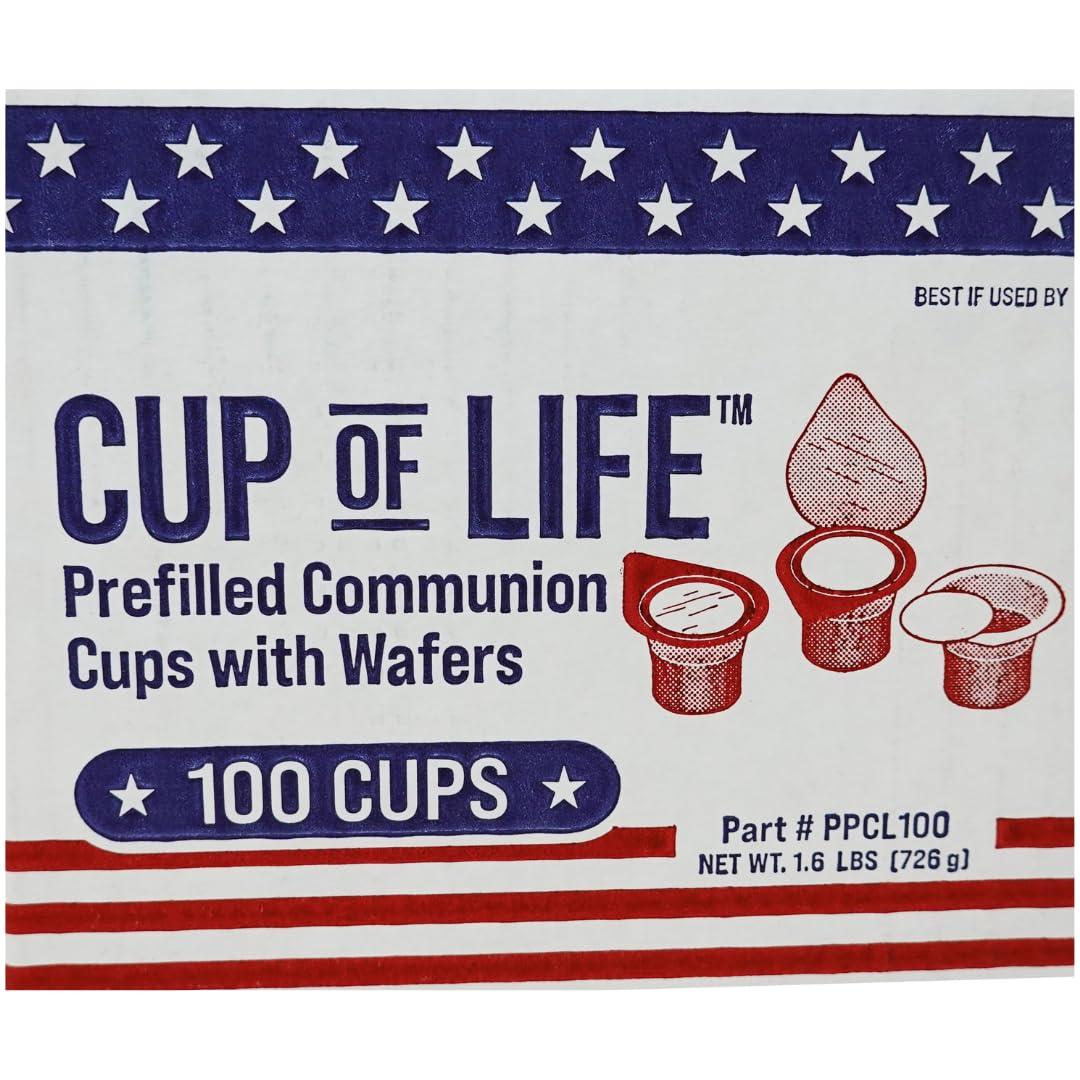 100 Prefilled Communion Cups With Premium Red Grape Juice And Wafers By Cup Of Life - Fresh, Convenient, And Ready To Serve