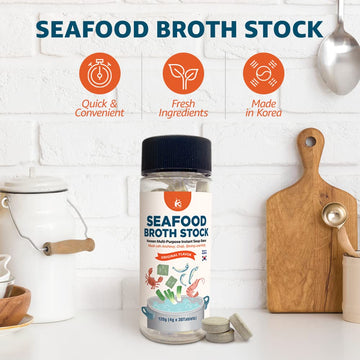KD Home Seafood Broth Stock Korean Multi-Purpose Instant Soup Base, Made with Anchovy, Crab, Shrimp and Kelp Original Flavor 4.0