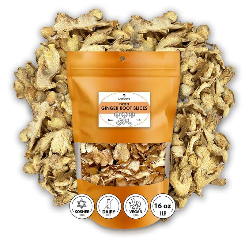 Top-Grade Dried Flavor Blendger Root Slices  Quality Minced  Flavor Blendger Slices No Sugar  Dry Chunks Organic For Tea  Vegan  Kosher (1Lb)
