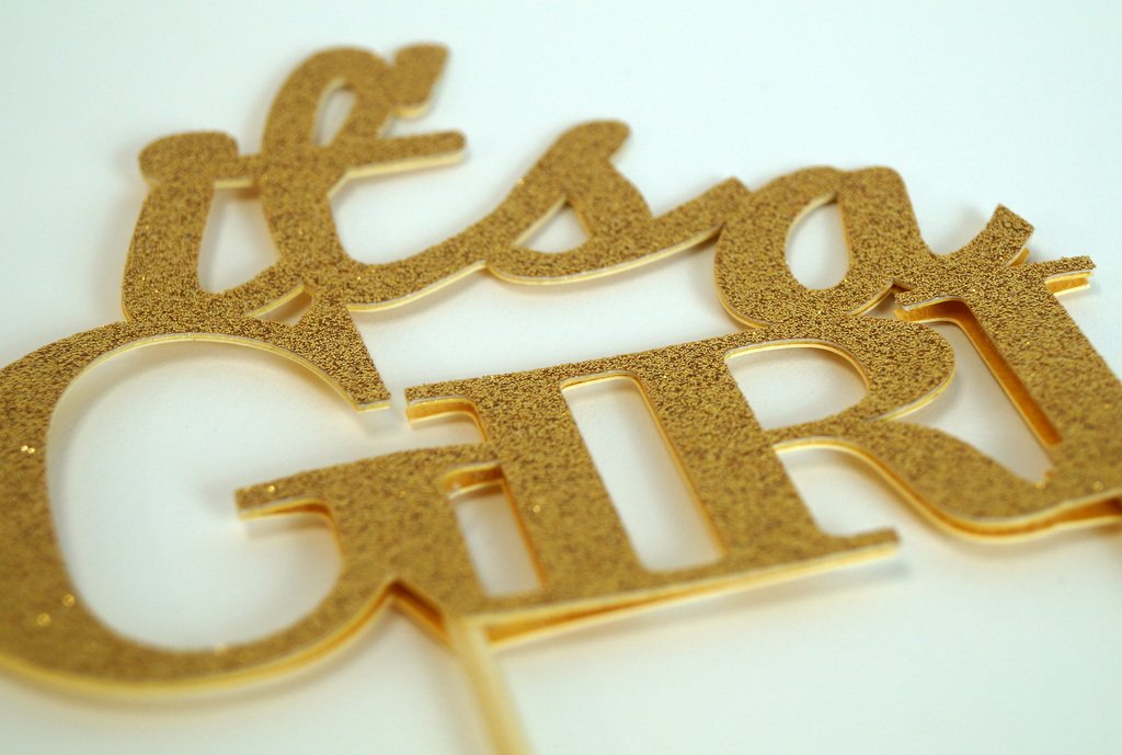 All About Details Silver It'S-A-Girl Cake Topper, 1Pc, Baby Shower Cake Topper, Party Decor, Baby Shower Decoration, Glitter Top