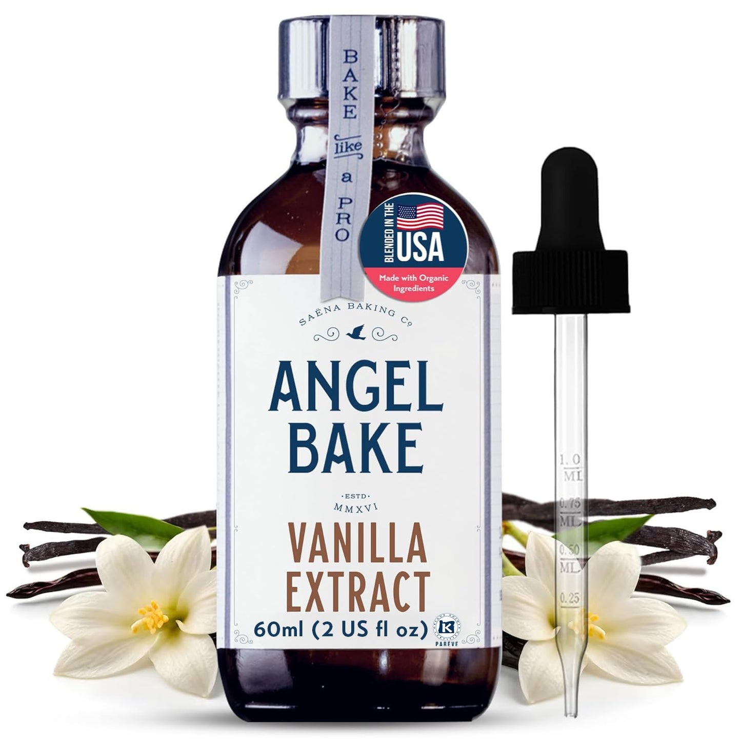 Pure Madagascar Vanilla Extract for Baking and Mixology-Premium Natural Flavoring for Cooking, Desserts, Beverages - Kosher, Ket