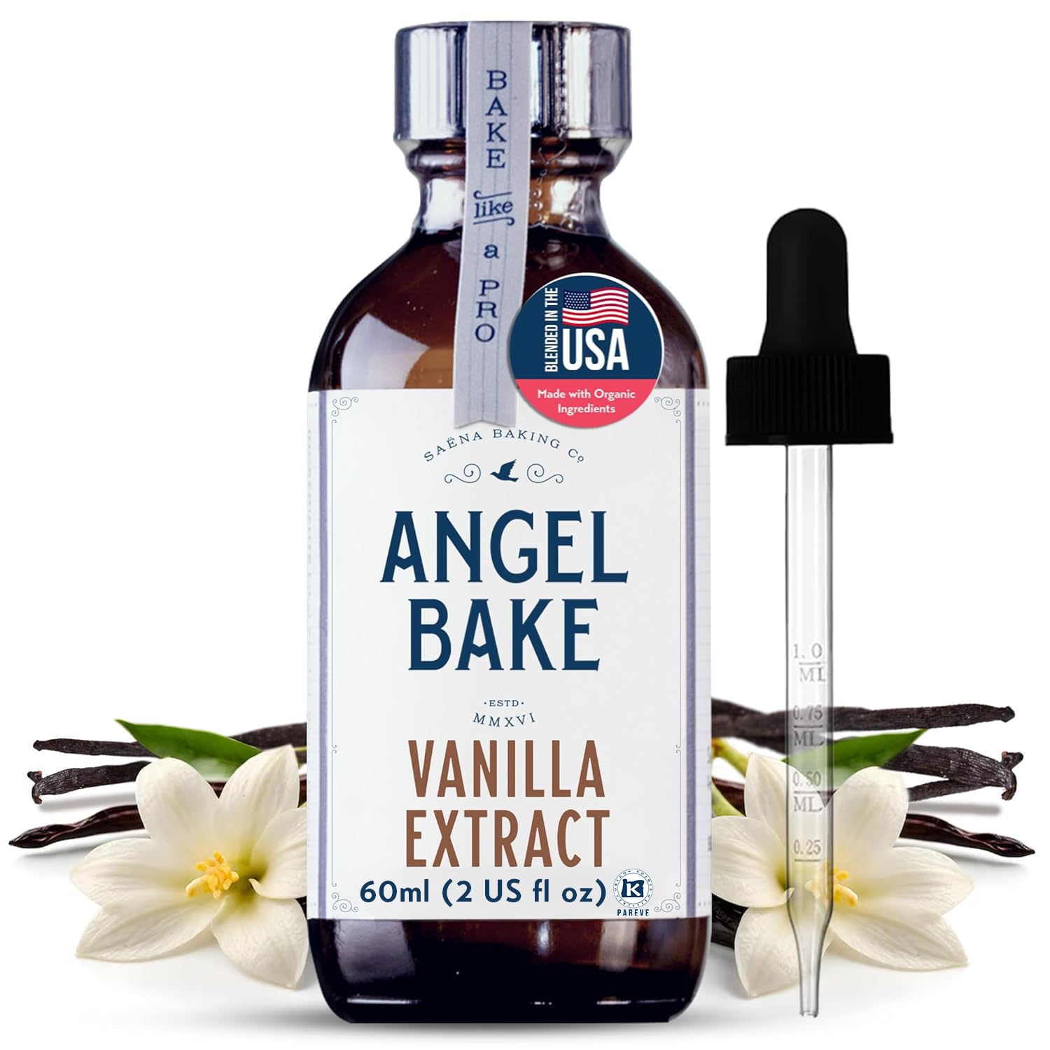 Pure Madagascar Vanilla Extract for Baking and Mixology-Premium Natural Flavoring for Cooking, Desserts, Beverages - Kosher, Ket
