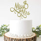 Miss To Mrs Cake Topper, Glitter Wedding Engagement Bridal Shower Bachelorette Party Decorations Supplies, Gold