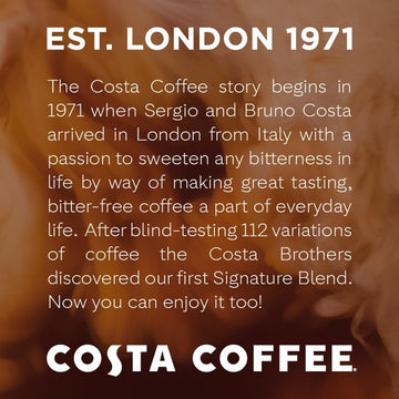 Costa Coffee Ground Coffee Signature Blend Dark Roast, 12oz, Rainforest Alliance Certified