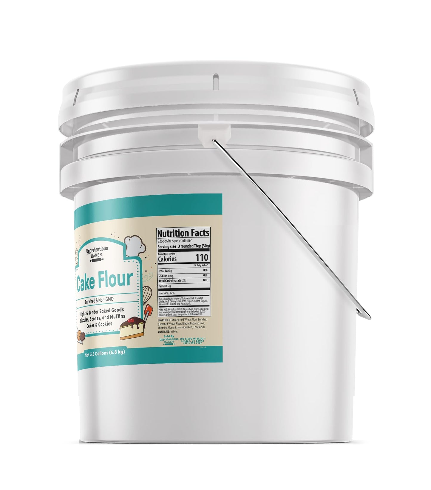 Unpretentious Cake Flour, 3.5 Gallons, Great For Cakes, Biscuits, Scones, Muffins
