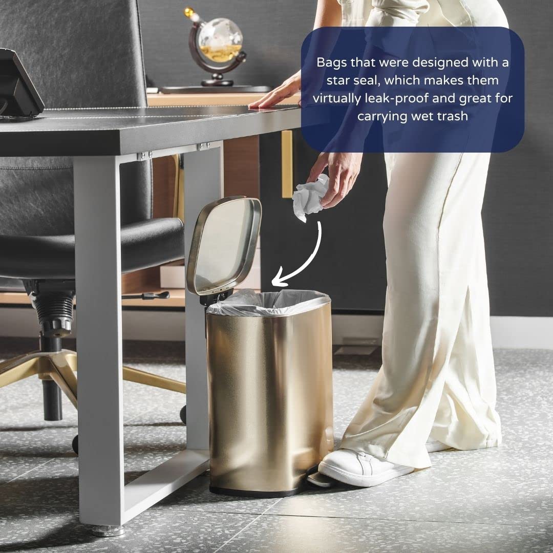 'Plasticplace 4 Gallon Trash Bags     6 Microns     Clear Garbage Can High Density Liners     17'''' X 18'''' (2000 Count)'' (W
