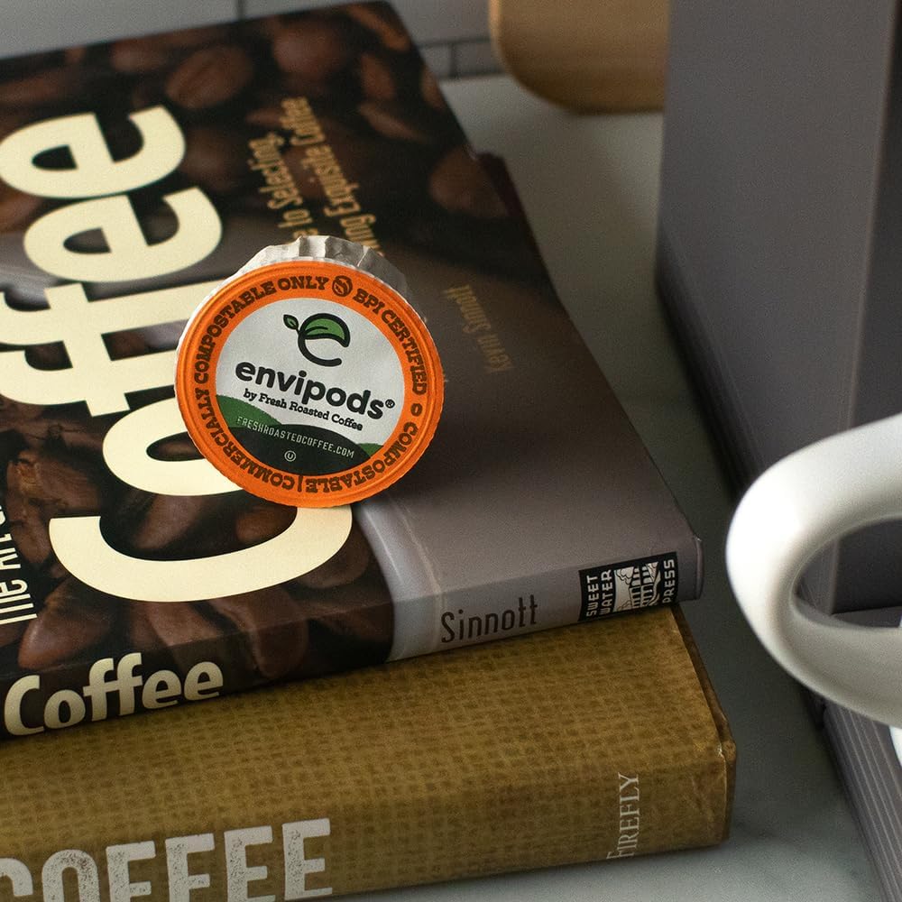 Fresh Roasted Coffee USDA Organic Decaf Pods, Medium Roast, 72 Count for K Cup malt-inspired