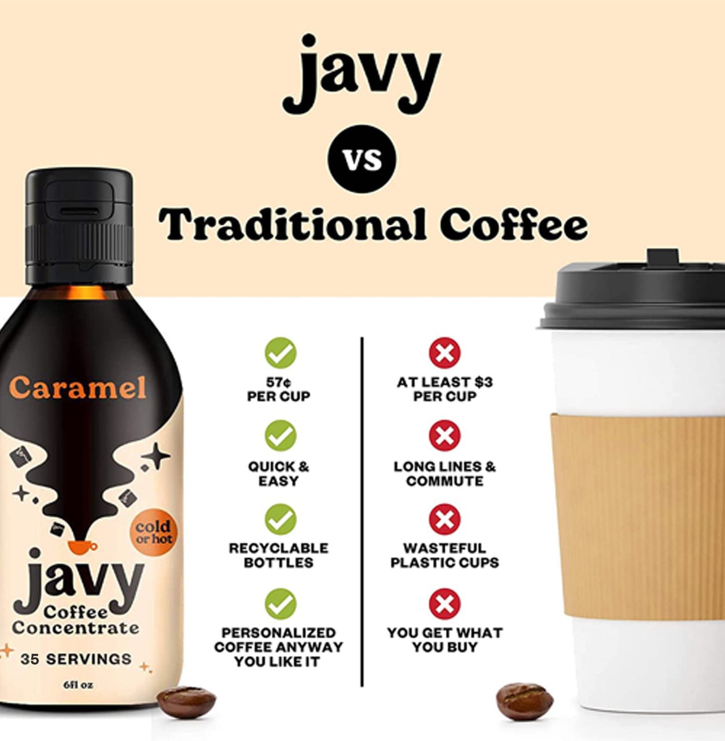 Javvy Coffee Concentrate Bundles - Cold Brew, Original & Caramel, 6 Fl Oz (Pack of 2), Black