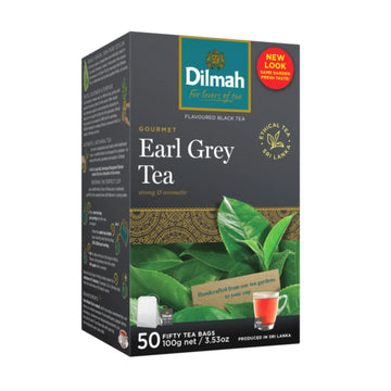 Dilmah Earl Grey Ceylon Tea - 50 Tea Bags - 100g - Premium Quality Black Tea