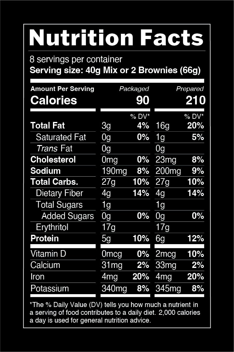 Trueats Brownie Mix: Diabetic Friendly, Protein & Fiber Rich, Low Glycemic & Gluten Free, No Sugar Added, Vegan Friendly, Dairy