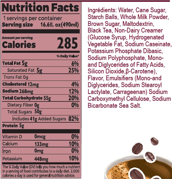 HYOJATEM Bubble Tea - Pack of 12 Cans, Assorted Flavors, 16.6oz Each, Black Milk Tea with Boba