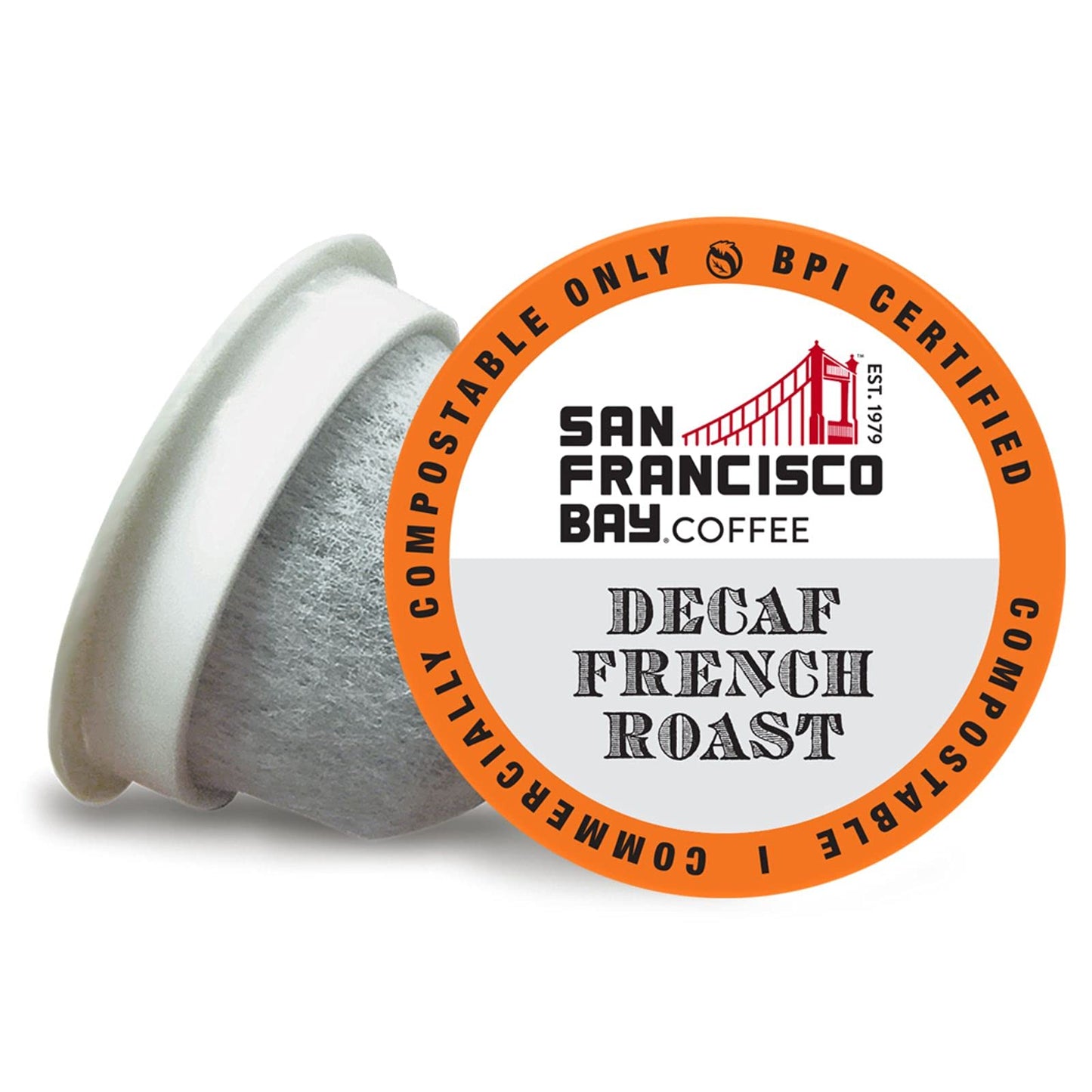 San Francisco Bay Compostable Coffee Pods - Decaf French Roast (80 Ct) K Cup Compatible Including Keurig 2.0, Dark Roast, Swiss