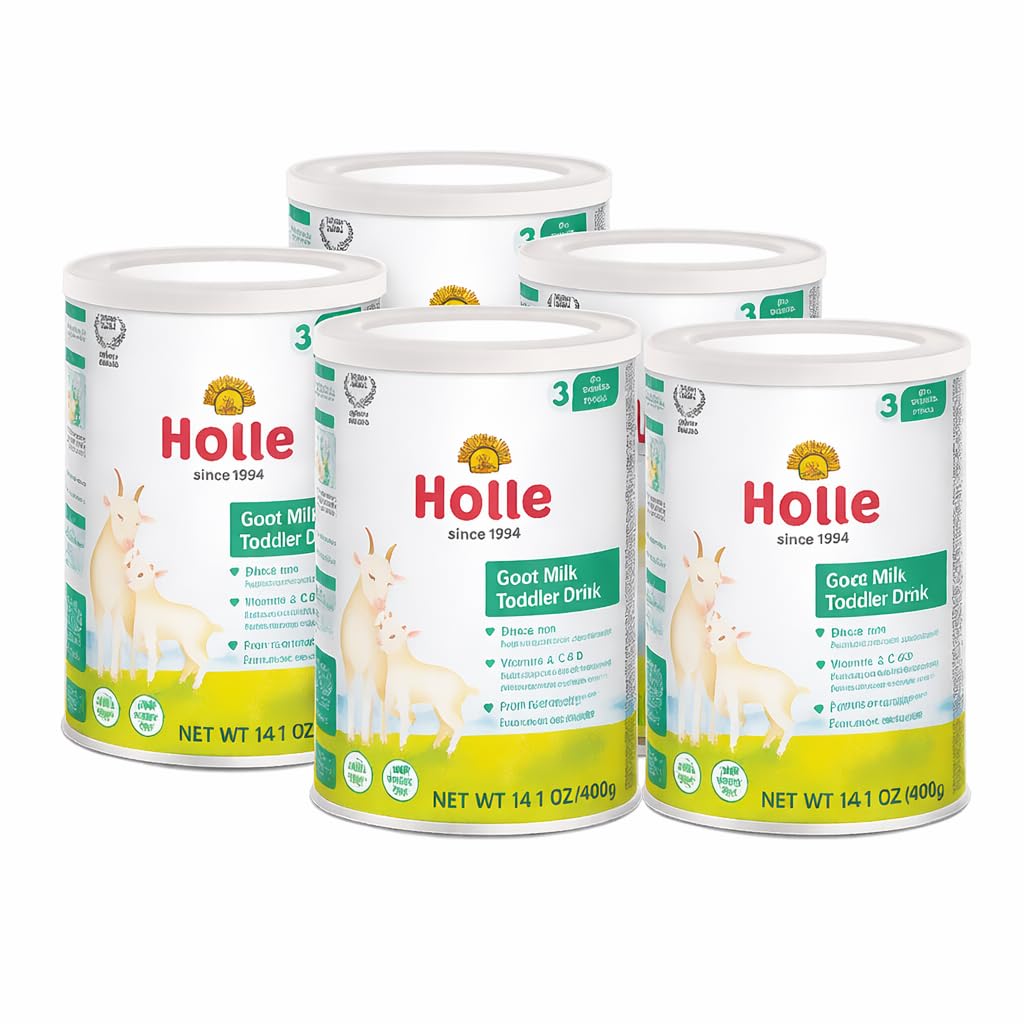 Holle Goat Milk Toddler Drink Stage 3, 14.1 Oz Powder, 6 Pack, For 12+ Months, European Whole Goat Milk, Non-GMO, No Palm Oil, D
