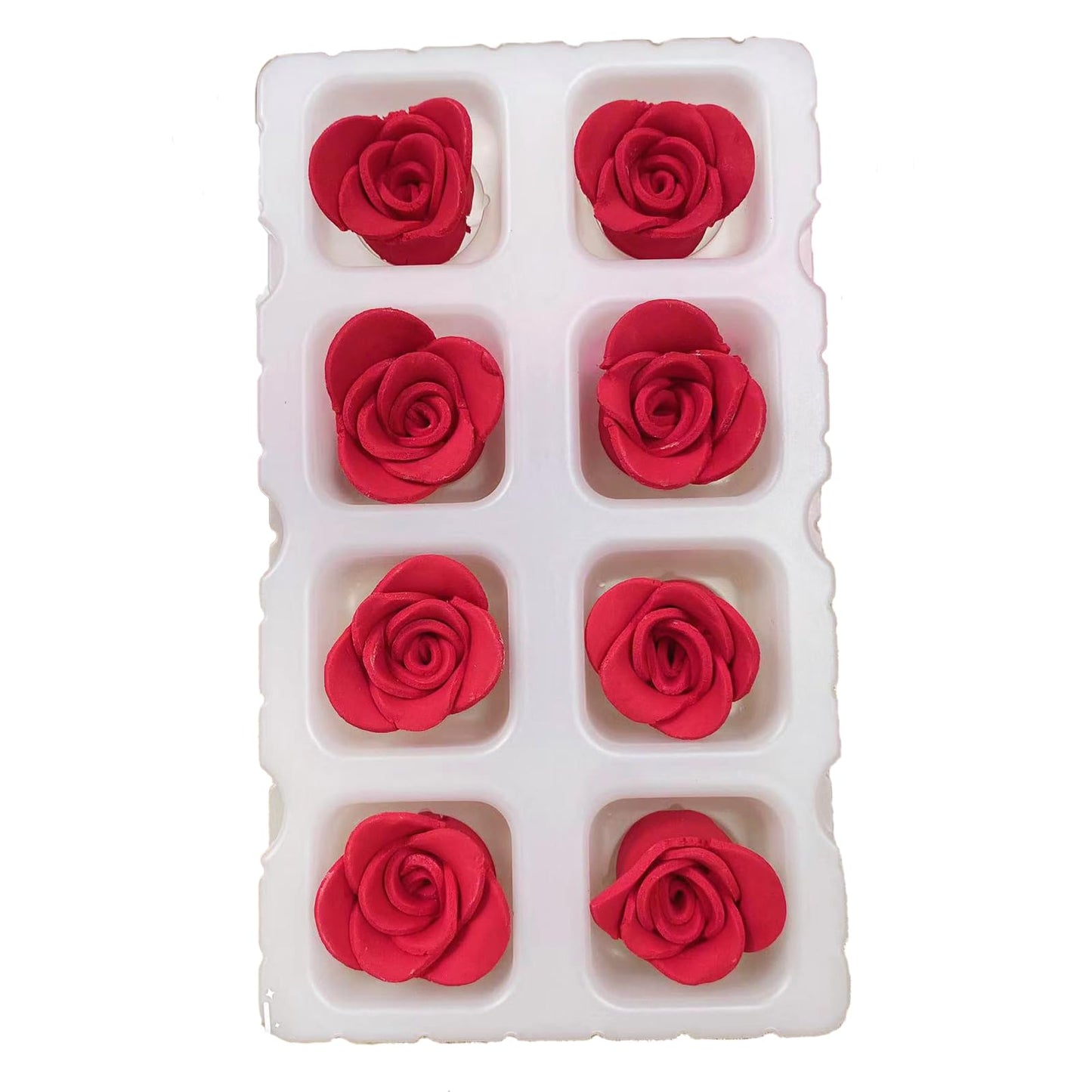 Sentovac 8 Pcs Red Rose Flowers Candy Dessert Icing Decoration Edible Valentines Day Sprinkles Diy For Cookie Cake Cupcake Toppe