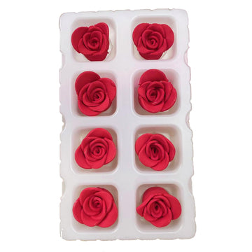 Sentovac 8 Pcs Red Rose Flowers Candy Dessert Icing Decoration Edible Valentines Day Sprinkles Diy For Cookie Cake Cupcake Toppe