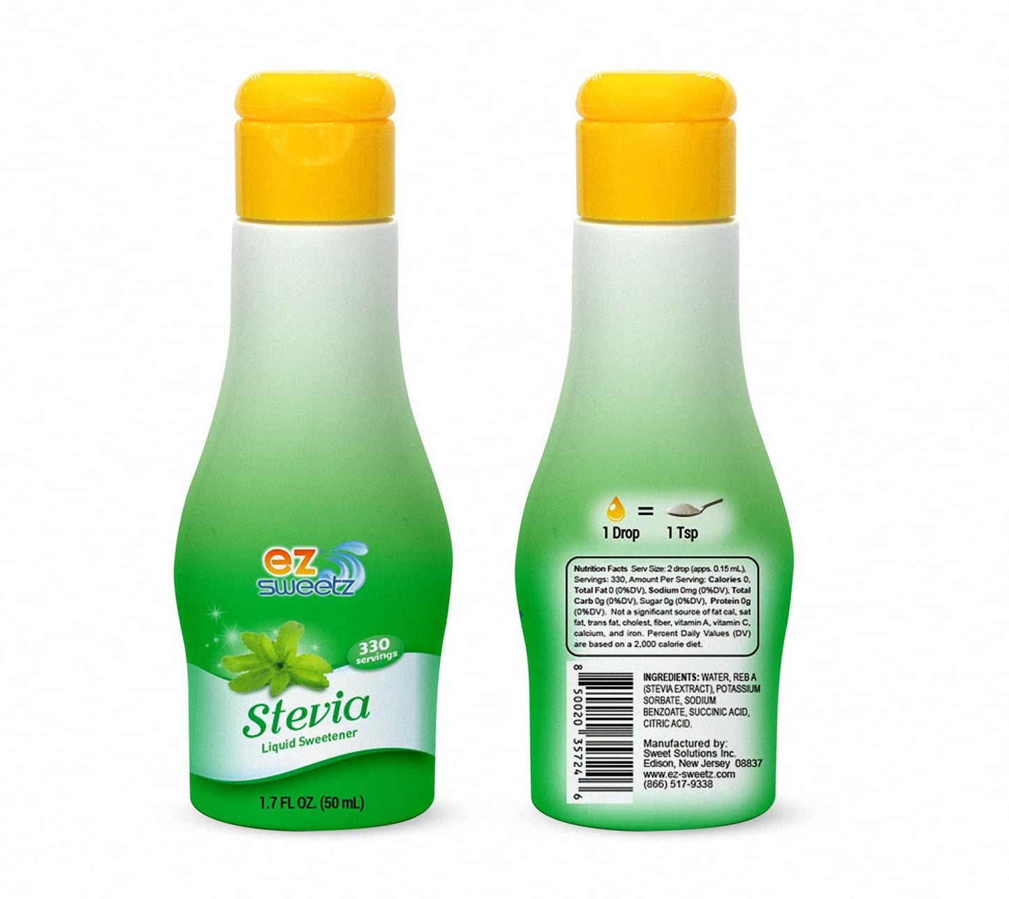 EZ-Sweetz De-bittered Stevia (1.7oz - Liquid Sweetener 330| 2Pack)
