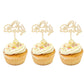 AUMIO 24 PCS Wooden Oh Baby Cupcake Toppers with Butterfly Gender Reveal Decorations Baby Shower Cupcake Picks Decorations for C