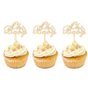 AUMIO 24 PCS Wooden Oh Baby Cupcake Toppers with Butterfly Gender Reveal Decorations Baby Shower Cupcake Picks Decorations for C