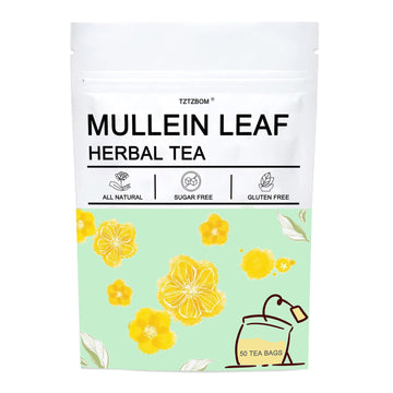 Mullein Tea Bags, Premium 50 Mullein Tea for Lungs, 100% Pure Mullein Leaf Tea, Good for Lungs Cleanse and Respirator