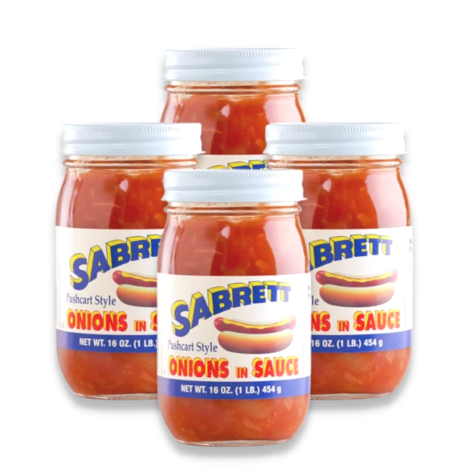 Sabrett Pushcart Style Onions In Sauce, 16 Oz (4 Jars)