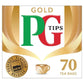 PG Tips Gold Teabags, Non-Pyramid, Pack of 6, Total 420 Teabags, Model 5841450035, 1.72 Size