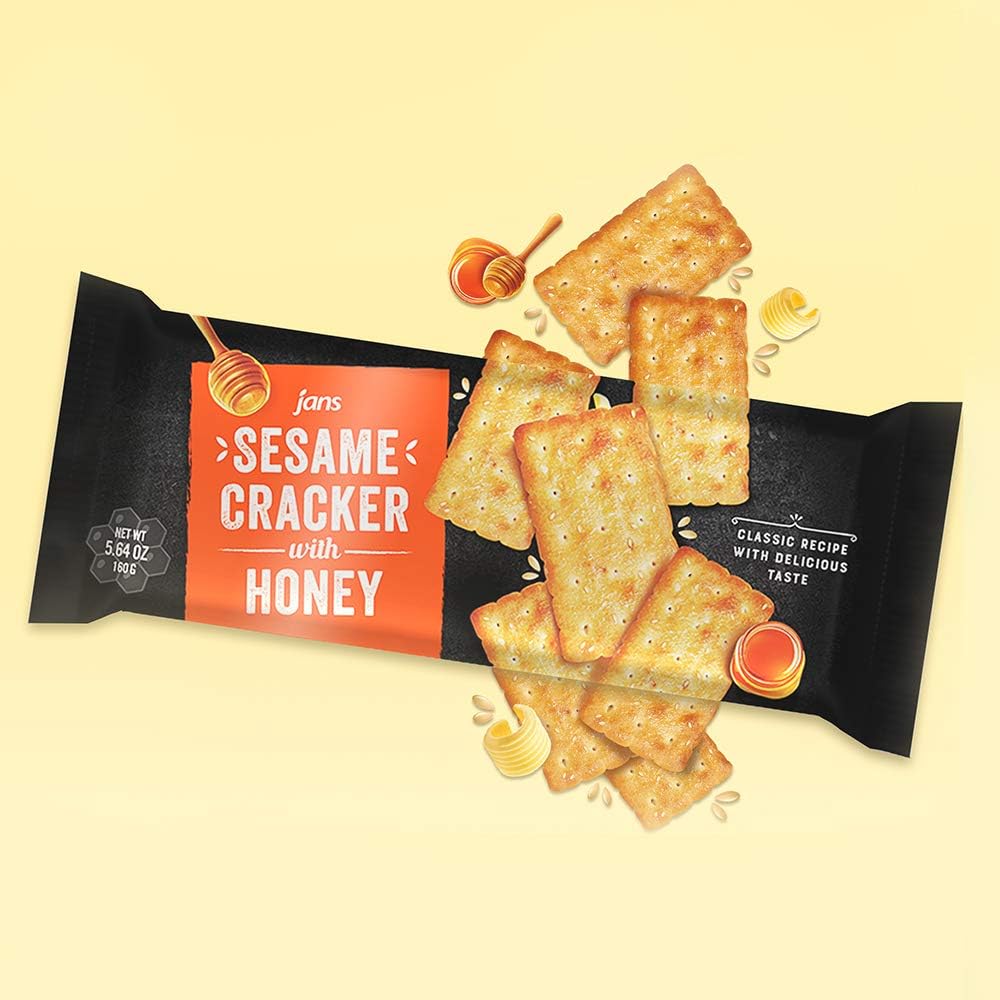 Jans Sesame  er with Honey, 5.64 oz, Classic Recipe, No Cholesterol, No Trans Fat, Pack of 8