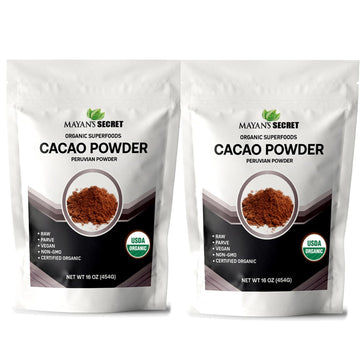Mayans Secret - Raw Cacao Powder Organic Unsweetened Non-GMO, Keto, Vegan, Gluten-Free | Rich Dark Cocoa Powder for Hot Chocolat